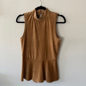 Tan corduroy petal tank